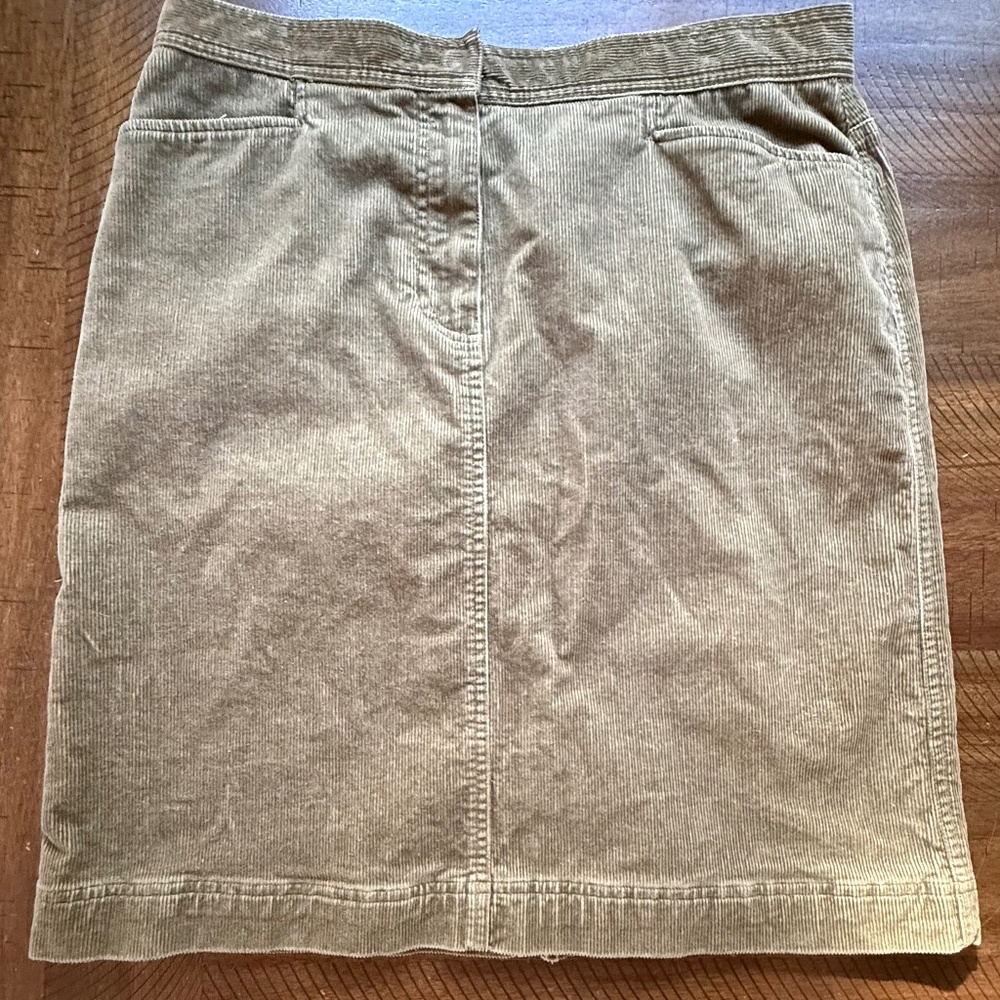Vintage Corduroy Stretch Pencil Skirt Women's Size 10 22 Inch Length Green